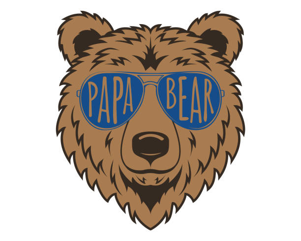 Cute Papa Bear Happy Father's Day A Vector illustration of the Cute Papa Bear Happy Father's Day . Perfect for acrylic blanks, cricut, tumblers, glasses, t-shirts, pillows, tote bags, garden flags, towels and plus many more!! bear cub stock illustrations