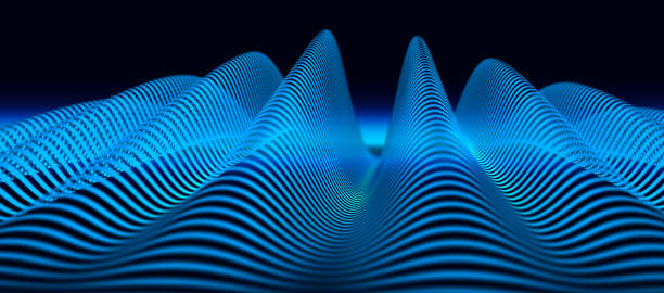 estructura micro de onda ráster digital azul - onda gravitacional fotografías e imágenes de stock