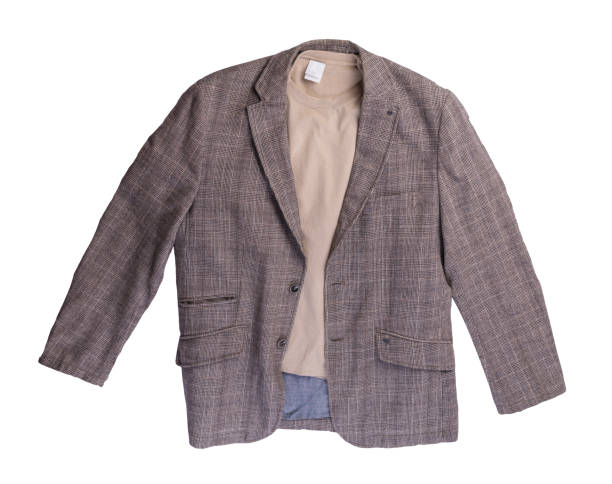 istock jacket with buttons and a t-shirt isolated on a white background. 1323868411