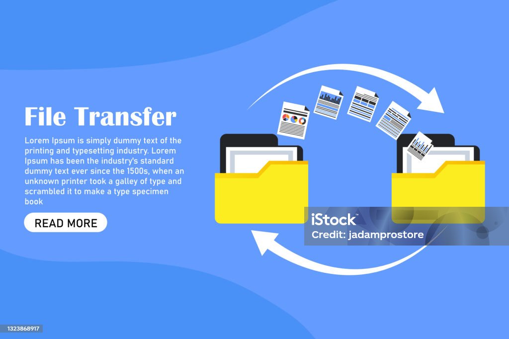 Transfer File Folder Transferring Files From Folder To Another Folder Stock Illustration ...