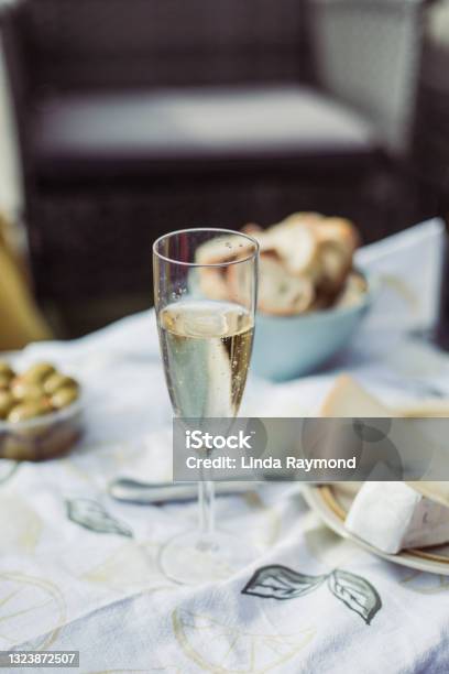 Champagne And Cheese Stock Photo - Download Image Now - Champagne, Gourmet, Celebration