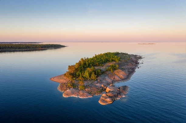istock Beautiful rocky island at sunset. 1323877739