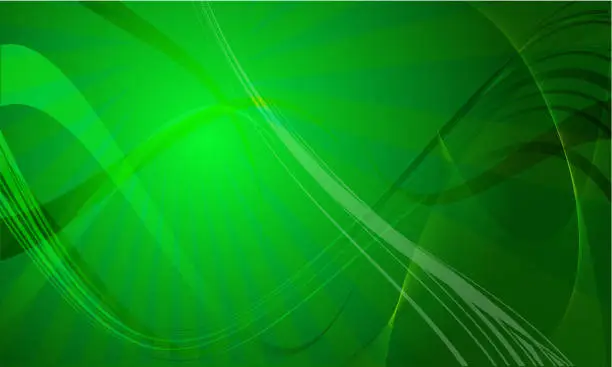 Vector illustration of Green wavy vector abstract background illustration with gradients