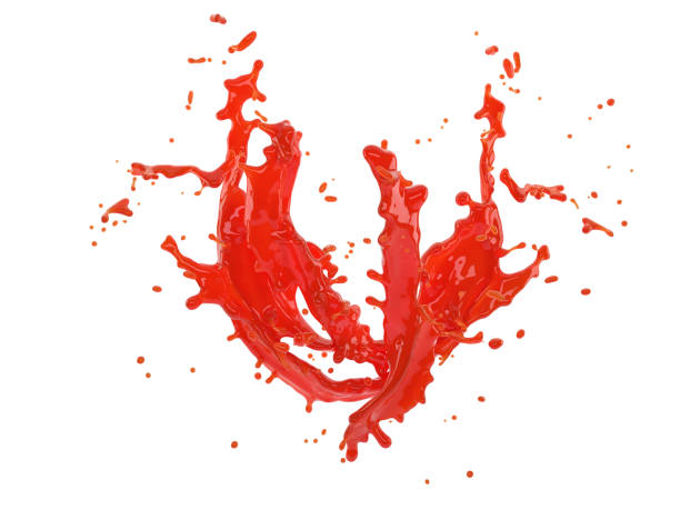 istock 3d illustration of red splash on white background with clipping 1323880584