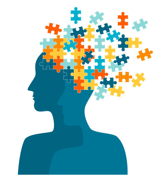 mental illness and brain disorder vector illustration - alzheimer 幅插畫檔、美工圖案、卡通及圖標