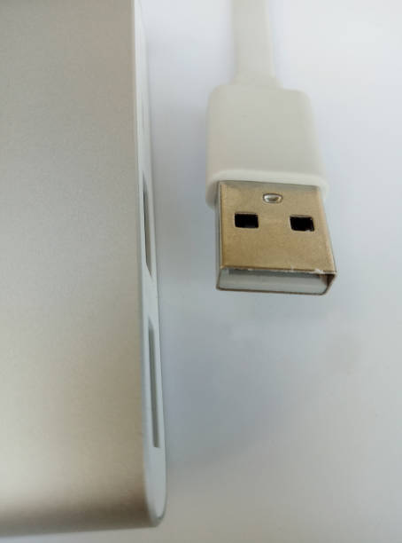 istock Silver aluminum power bank and usb head 1323885903