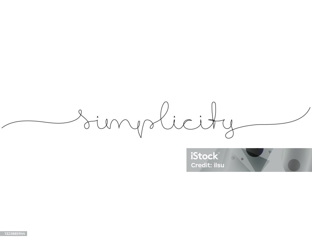 Simplicity Text Simplicity Handwritten Text Continuous Line Drawing Minimalism Design ...