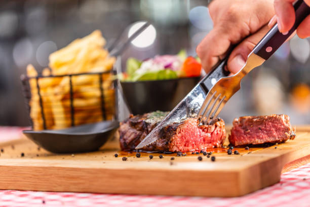 istock Beef steak in american restaurant 1323891606