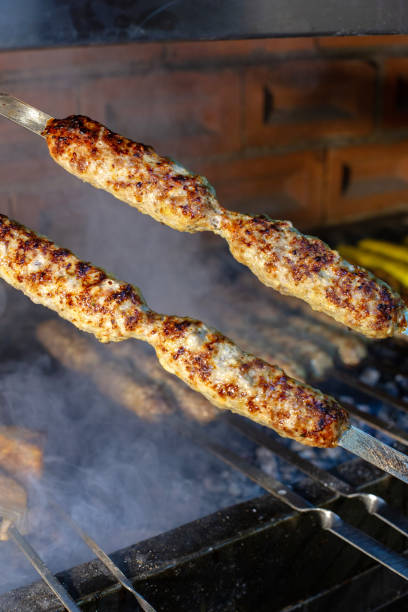 istock Azerbaijan cuisine lula kebab on skewer 1323894409