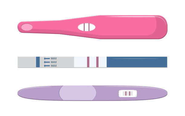 набор различных тестов на беременность, с двумя полосами положительные. репродуктивная концепция женщин изолирована на белом фоне.
вектор� - pregnancy test stock illustrations