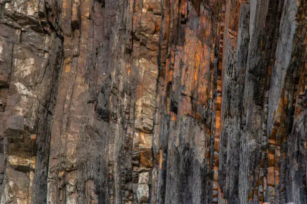 Beautiful landscape image of Blackchurch Rock on Devonian geological formation