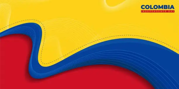 Vector illustration of Colombia Independence Day background design. Abstract design for Colombia national day
