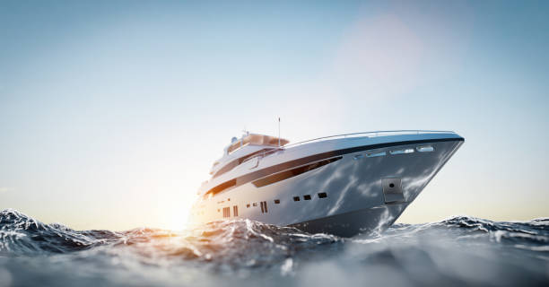 istock Luxury motor yacht on the ocean 1323901772