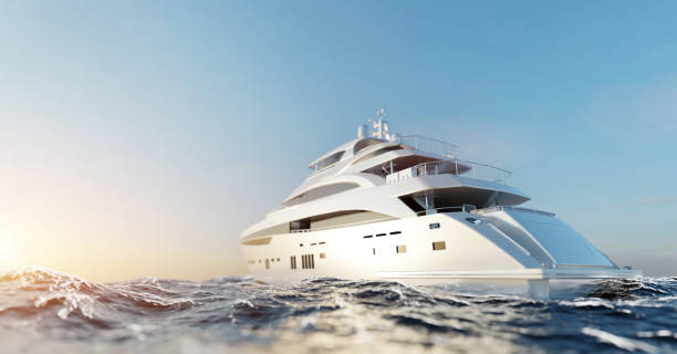 istock Luxury motor yacht on the ocean 1323901775