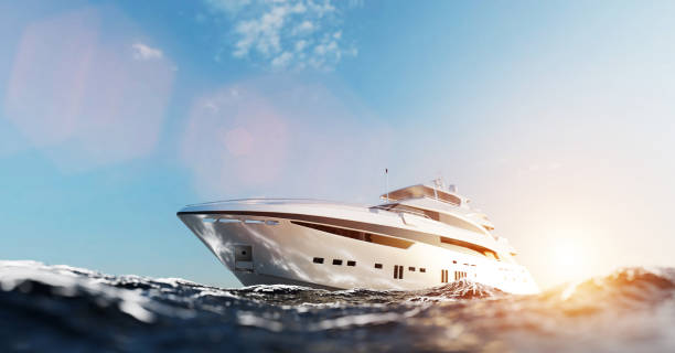 istock Luxury motor yacht on the ocean 1323901778