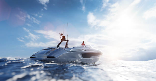 istock Catamaran motor yacht on the ocean 1323901786