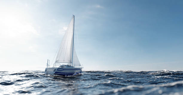 istock Sailing yacht on the ocean 1323901793