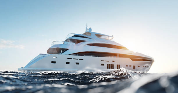 istock Luxury motor yacht on the ocean 1323901795