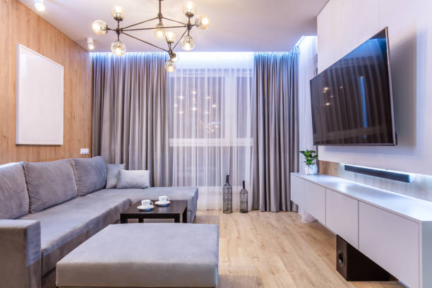 istock Small apartment design living room 1323901798