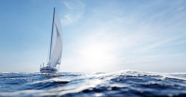istock Sailing yacht on the ocean 1323901799
