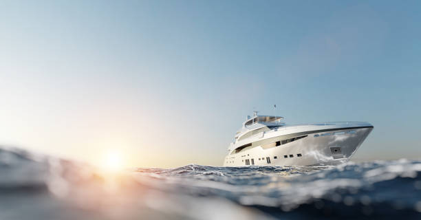 istock Luxury motor yacht on the ocean 1323901800