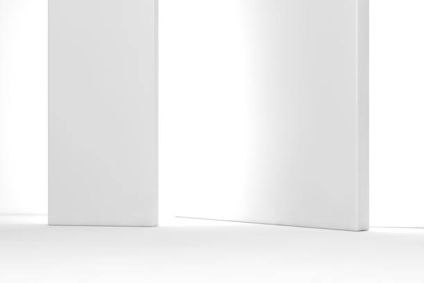 istock Abstract interior design of modern showroom with empty concrete floor and white wall background - Hall or stage 3d illustration 1323906338