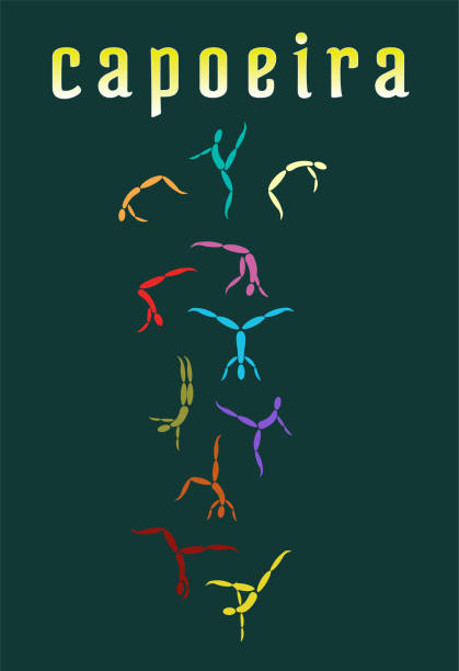 Capoeira Capoeira movements acrobatic gymnastics stock illustrations