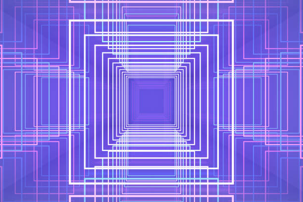 3d rendering of Empty Room, Tunnel With Neon Lights. Abstract Modern Architecture Background..
