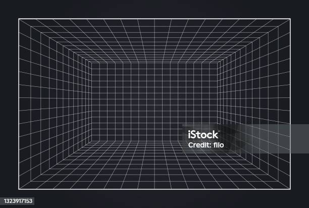深さグリッドボックス3dバーチャルリアリティ空間の背景 - ます目のベクターアート素材や画像を多数ご用意 - ます目, 3D, 背景