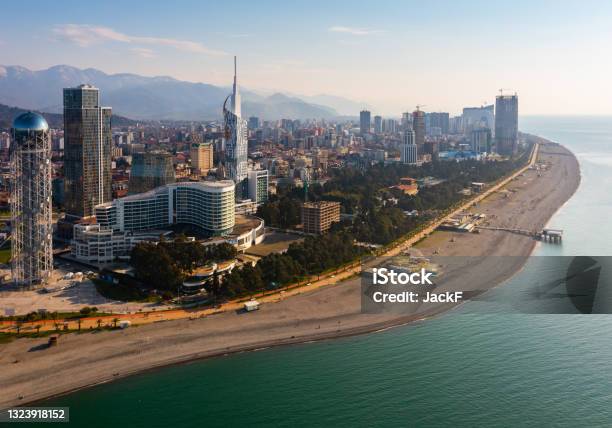 Barumi Cityscape With Seaside Boulevard Beach And Skyscrapers Stock Photo - Download Image Now