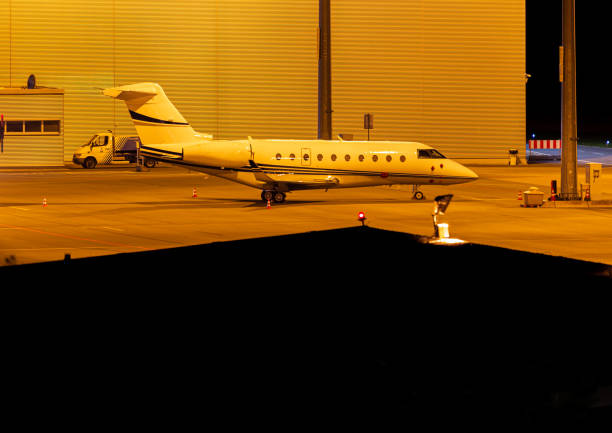istock Parked business Jet on an german Airpot 1323919247