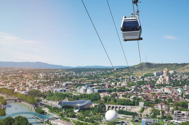istock Sightseeing cable car move over Tbilisi 1323924888