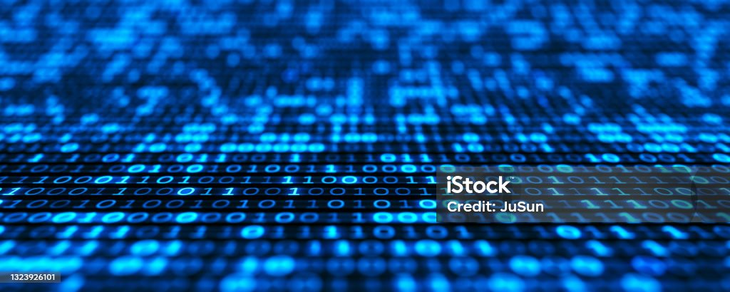 Digital Screen With Encryption Data Background Big Data With Binary ...