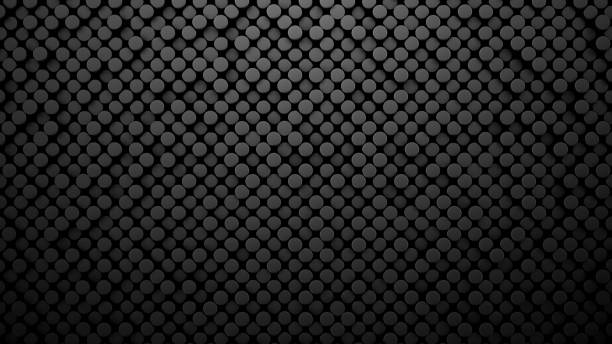 スチールセルを持つブラックデジタル技術の背景。3d抽象イラスト。 - cylinder three dimensional shape data symbol ストックフォトと画像