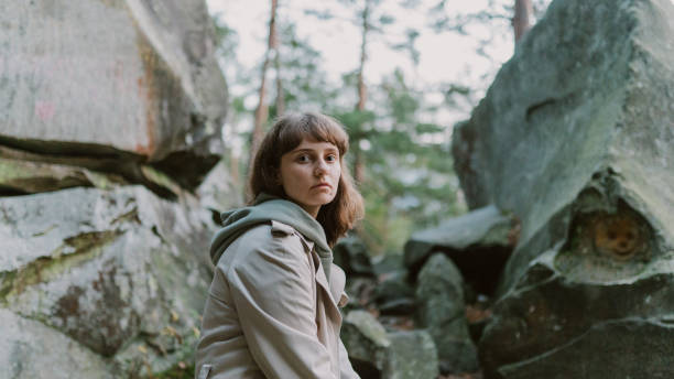 istock Woman walking in mountains 1323927549