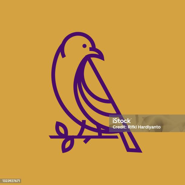 Logogram Bird A Bird Logo Monogram Simple Easy To Remember Stock Illustration ...