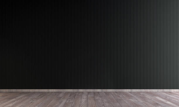 istock Modern living room interior design and furniture decoration and empty black tile pattern wall background, 3d rendering 1323928523