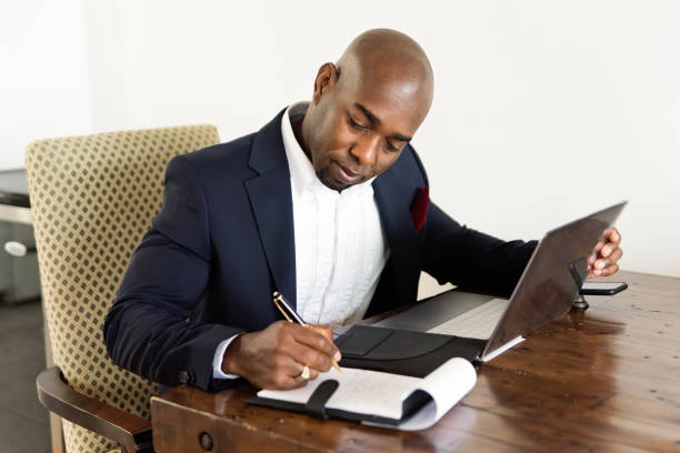 istock Mature African-American man working from home. 1323928723