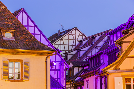 Rustic apartments along the streets of Colmar France