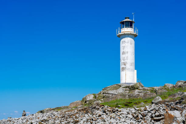 istock Subbe lighthouse with clear blue sky in Varberg, Sweden 1323938581