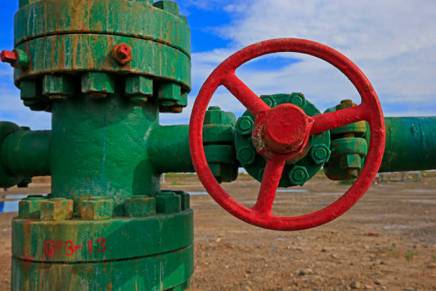 istock Oil pipes and valves 1323945596