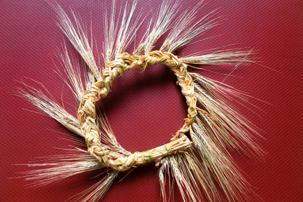 istock Head crown made of wheat ears 1323953886