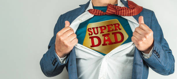 Man in a suit who opens his shirt and tie to become a super hero, super dad. Father's day concept Man in a suit who opens his white shirt and tie to become a super hero, super dad. Father's day concept happy fathers day funny stock pictures, royalty-free photos & images