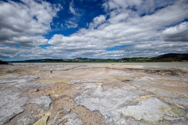 Sulphur Lake Rotorua in Rotorua, New Zealand Sulphur Lake Rotorua in Rotorua, New Zealand whakarewarewa stock pictures, royalty-free photos & images