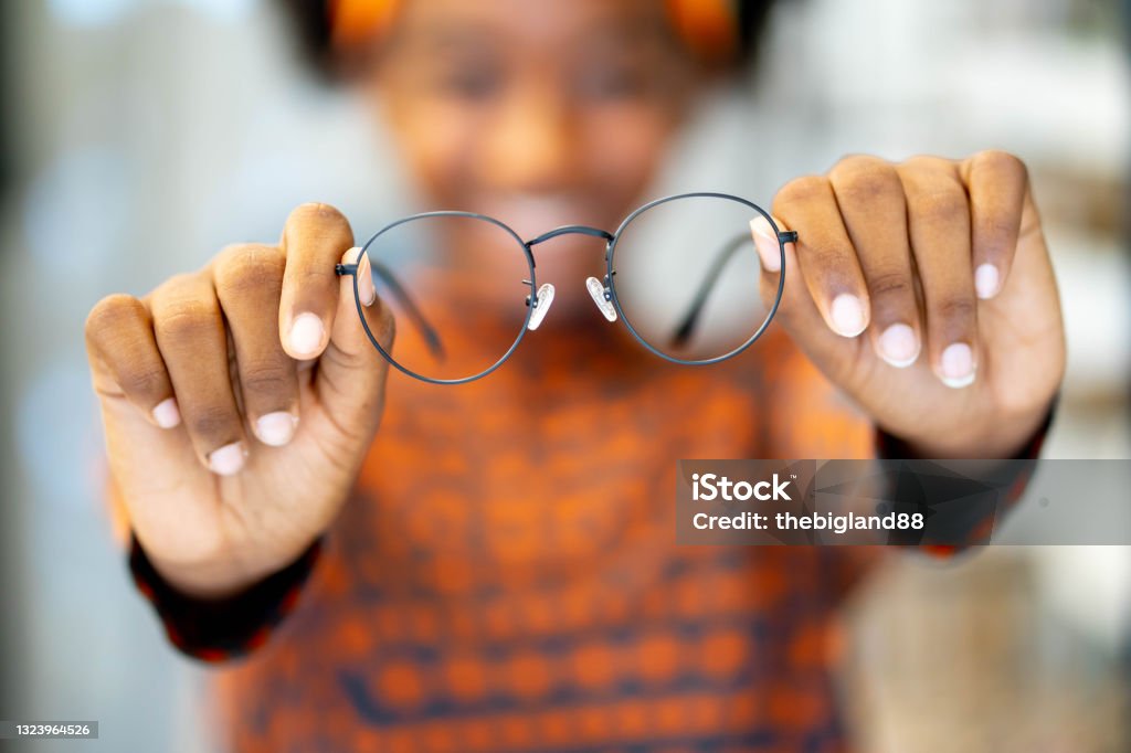Need a new glasses. Medical, health care concept, used correct or assist defective eyesight Eyeglasses Stock Photo