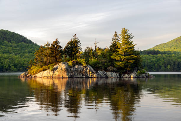 View of Lac Stukely at Sunset, Quebec, Canada