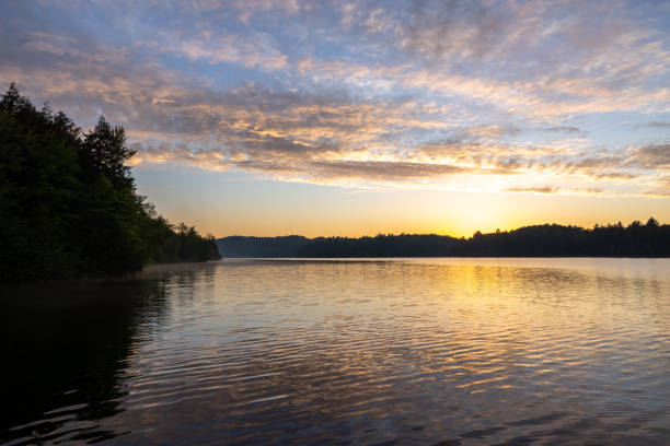 istock View of Lac Stukely, Quebec, Canada at Sunset 1323965321