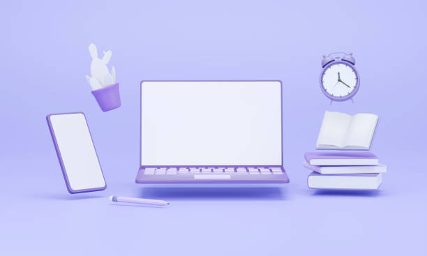 istock Online education and school at home concept. 3D render. 1323967832