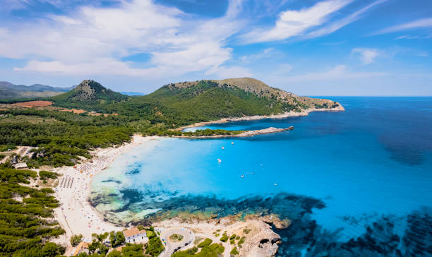 istock Aerial view of Cala Agulla 1323973766
