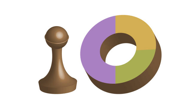 ikony 3d pionek szachowy i okrągły schemat z otworem w środku - 6630 stock illustrations